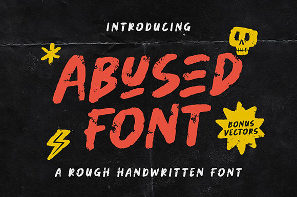 Abused: A Bold Display Font for Memorable Craft Projects